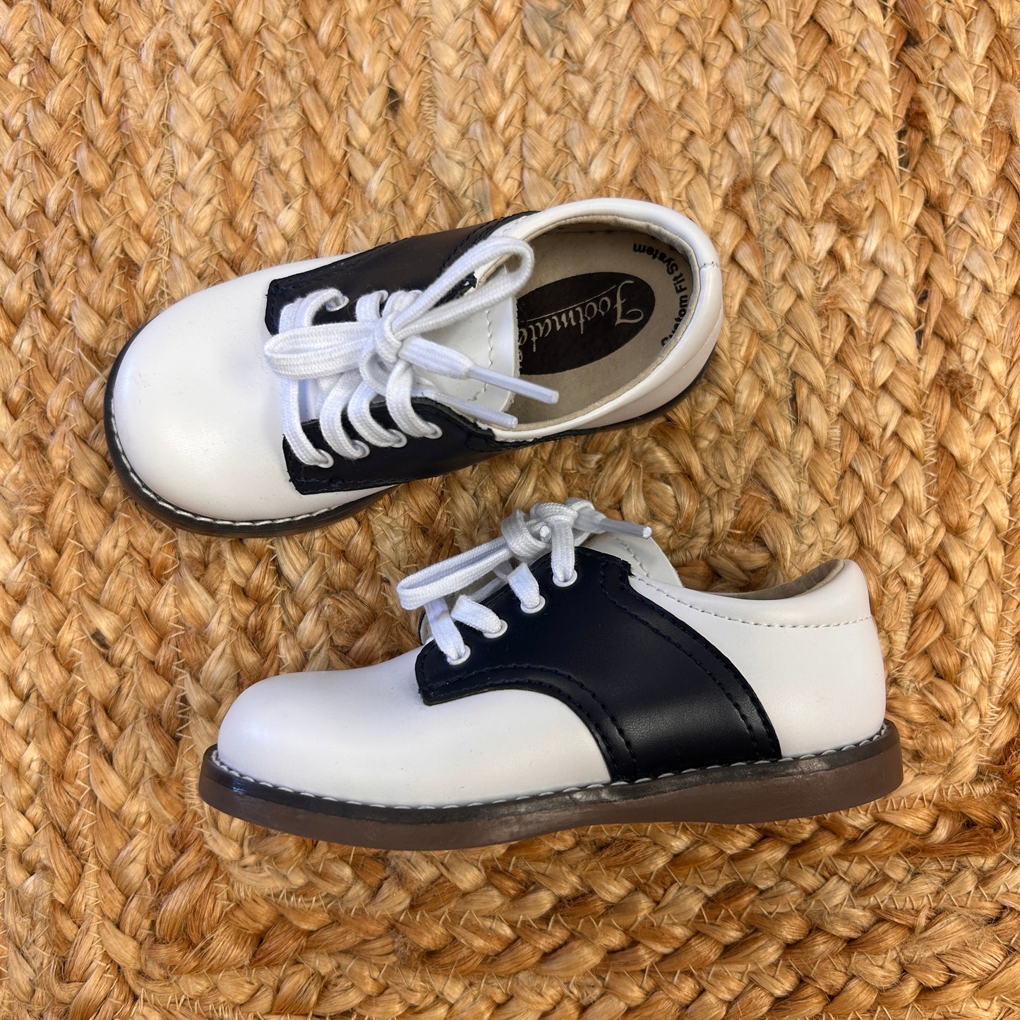 White & Navy Saddle Shoes