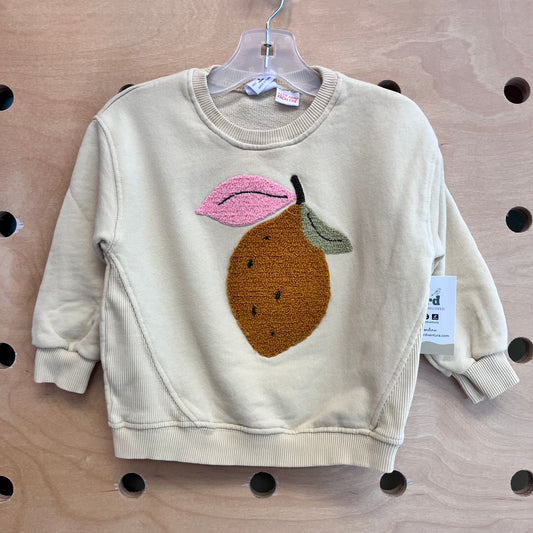 Yellow Fuzzy Lemon Sweatshirt