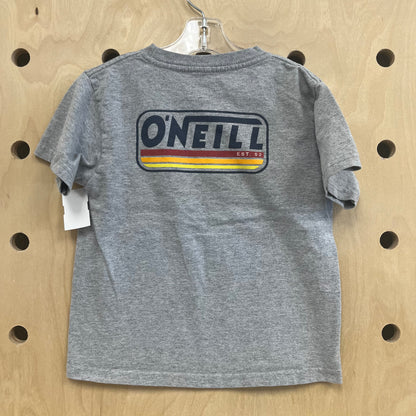 Grey Striped Logo Tee