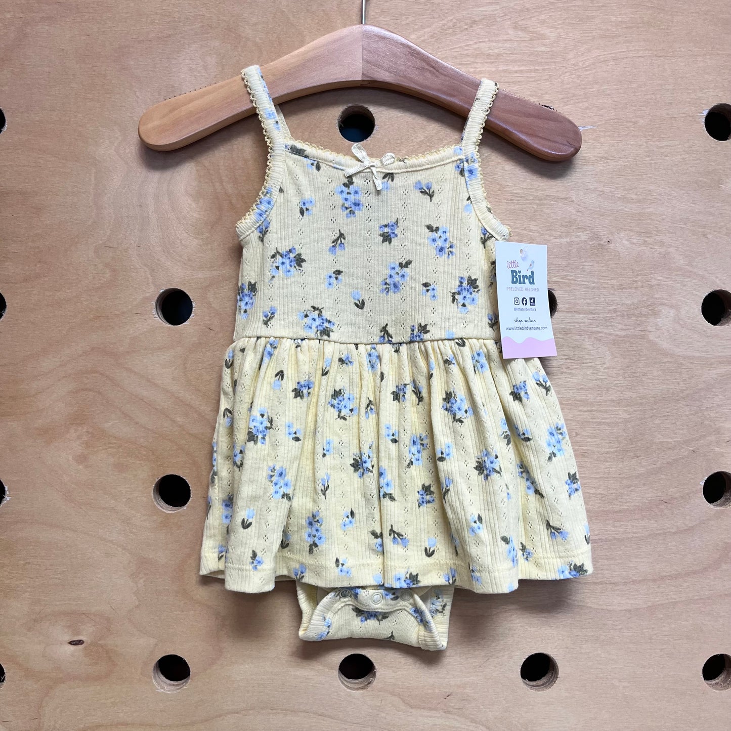 Yellow/Blue Floral Pointelle Romper