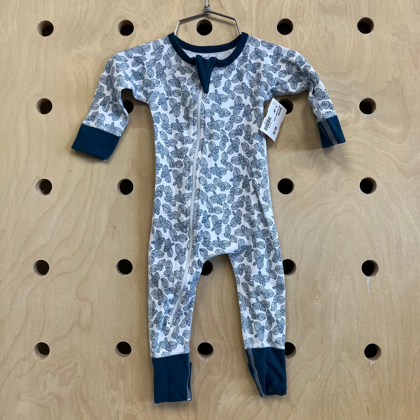 Blue Floral Organic Footies