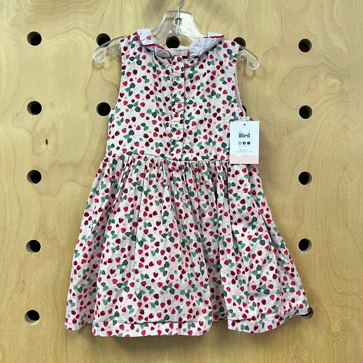 Pink Strawberries Snap Dress