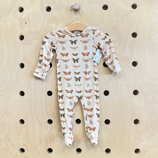 Cream Butterfly Bamboo Footies
