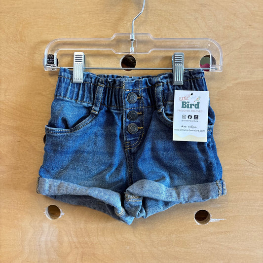 Paper Bag Waist Denim Shorts
