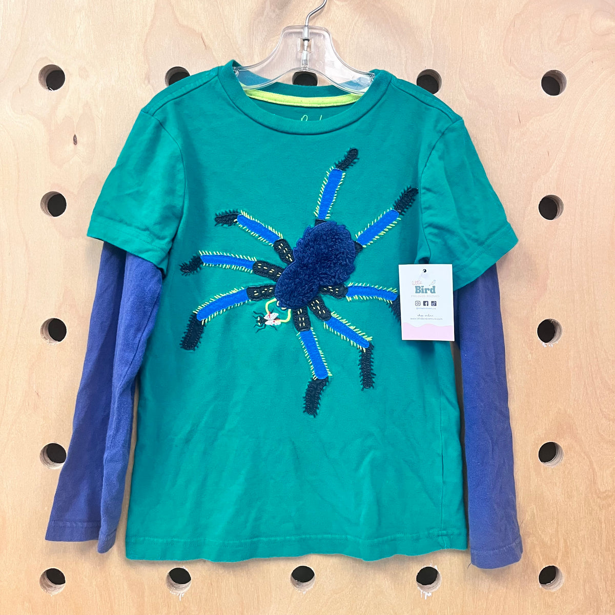 Green + Blue Fuzzy Spider Tee