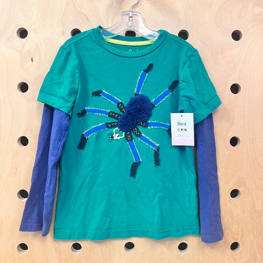 Green + Blue Fuzzy Spider Tee