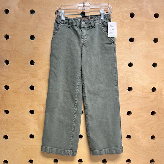 Green wide Leg Denim Pants