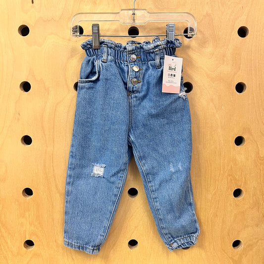 High Waist Button Fly Denim