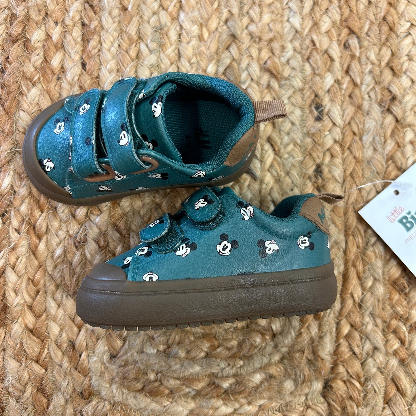 Green Mickeys Velcro Sneakers