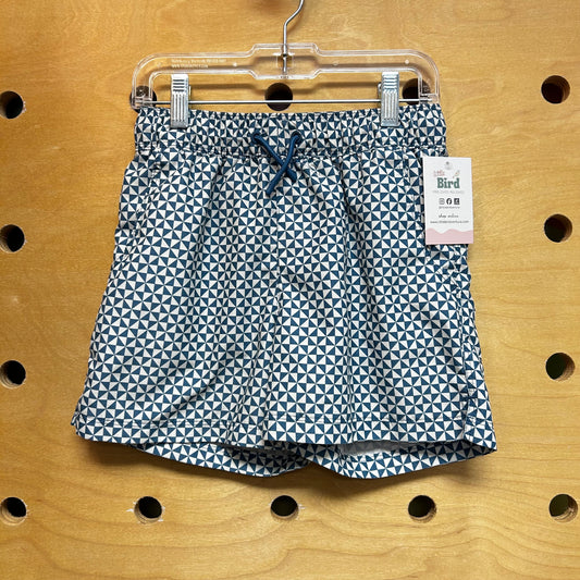 Blue/White Triangle Swim Trunks