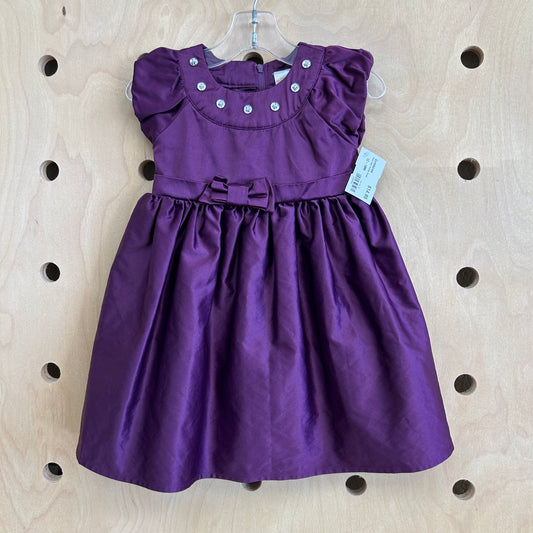 Plum Satin Holiday Dress