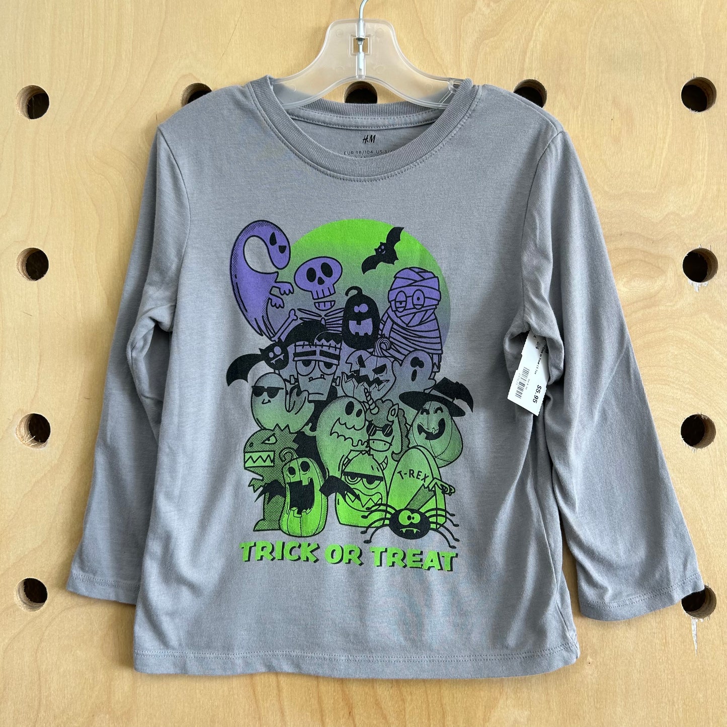 Grey Trick or Treat LS Tee