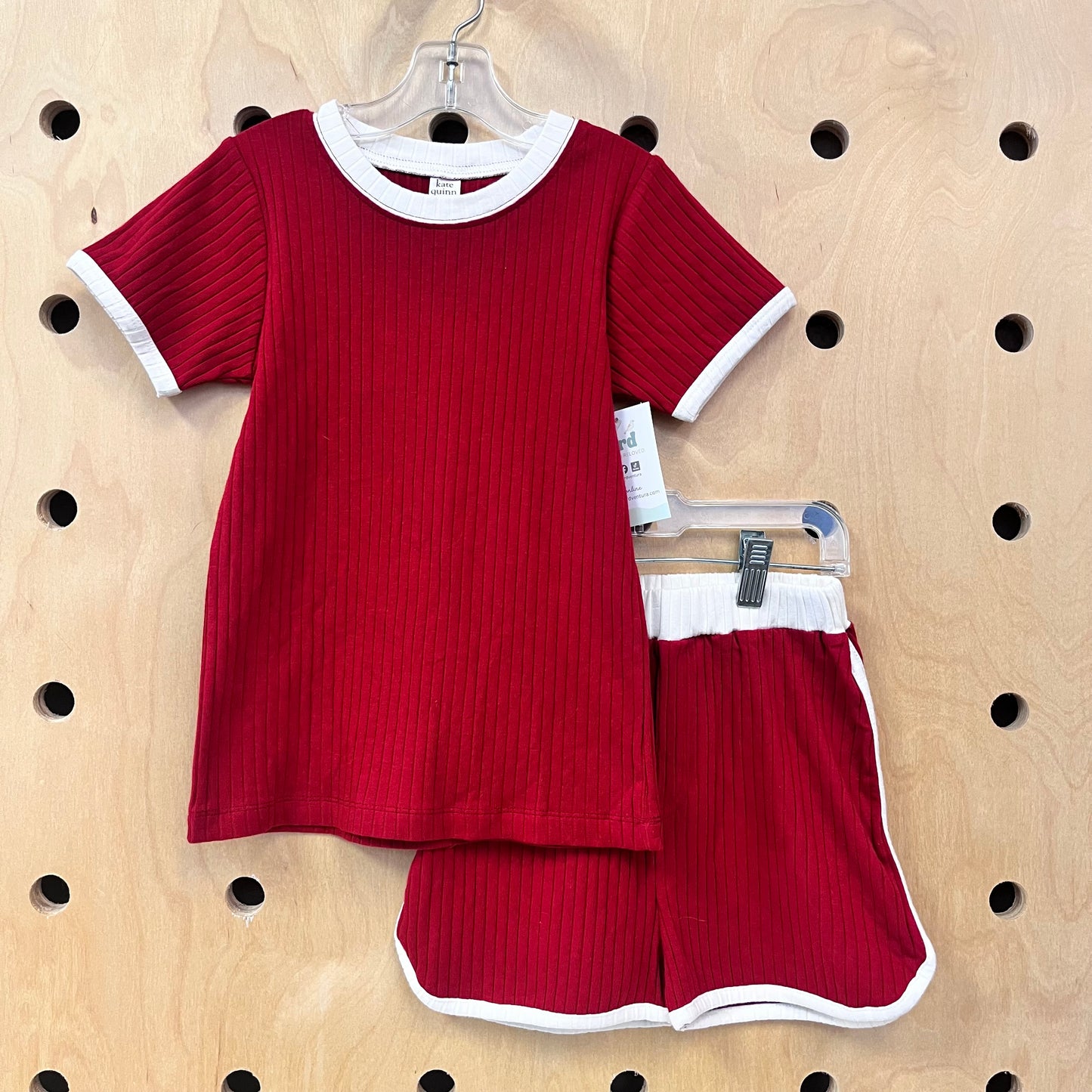 Organic Red Ribbed Outfit