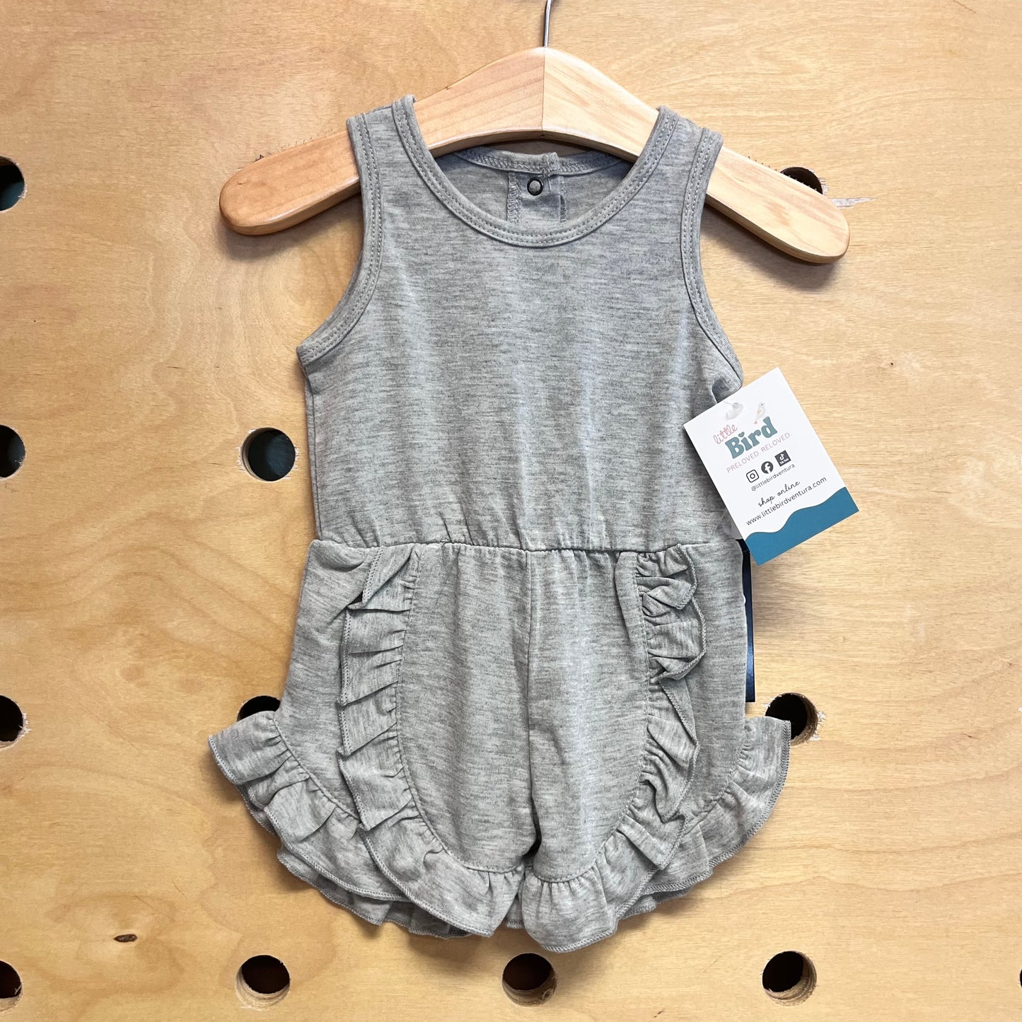 Heather Grey Ruffle Romper NEW!