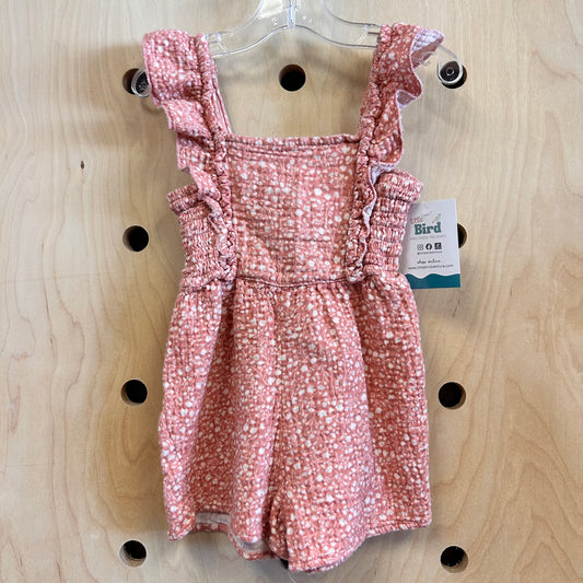 Pink & Cream Floral Gauze Romper