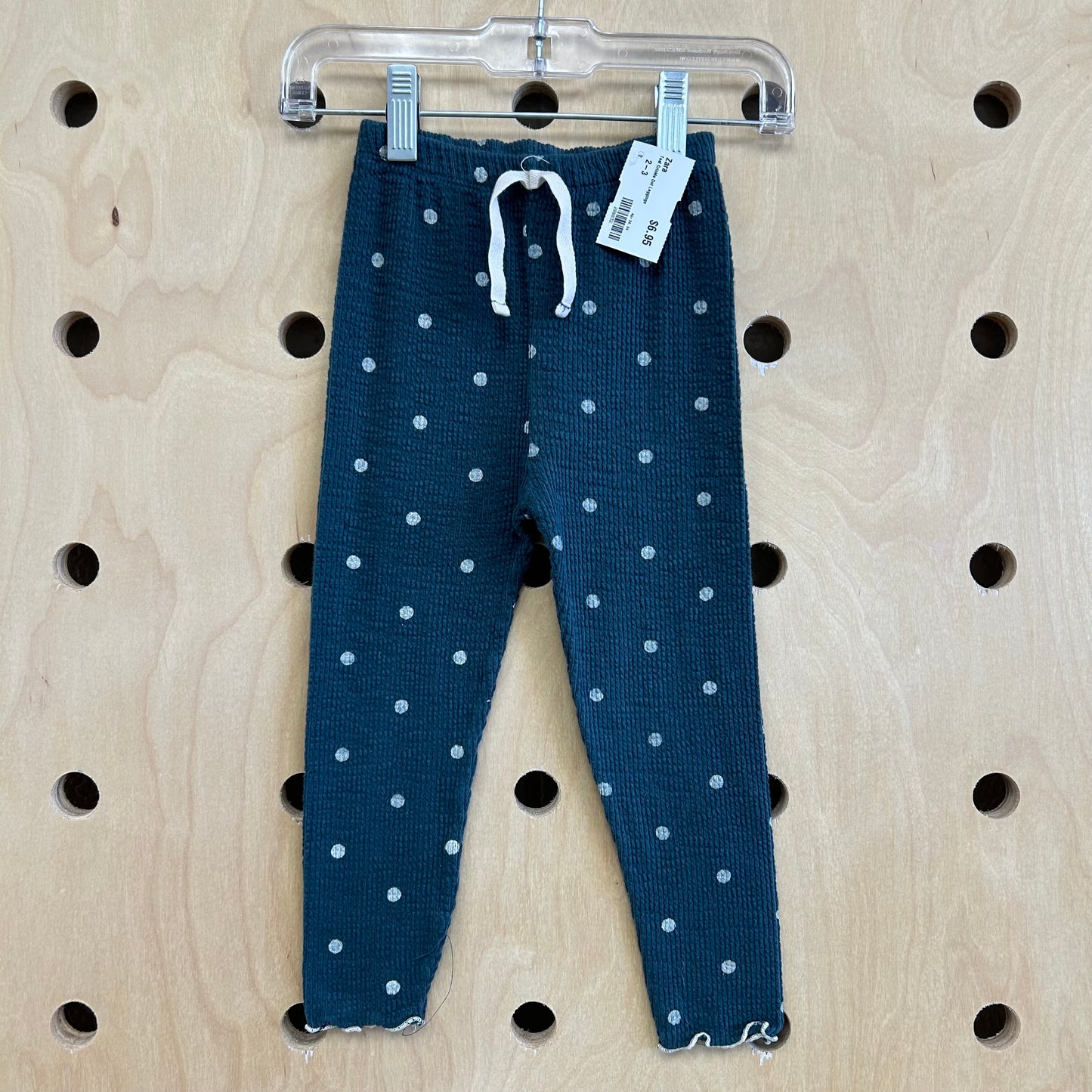Teal Crinkle Dot Leggings