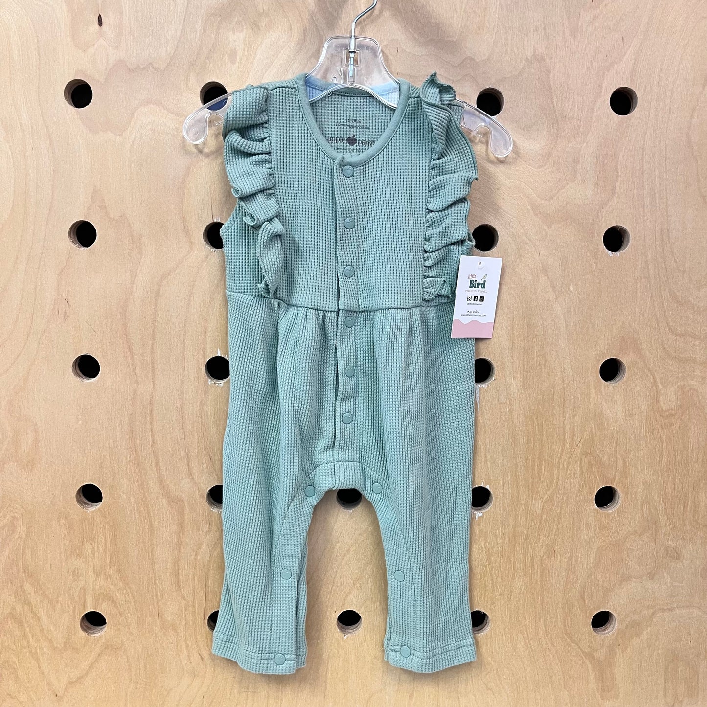 Organic Sage Waffle Romper NEW!