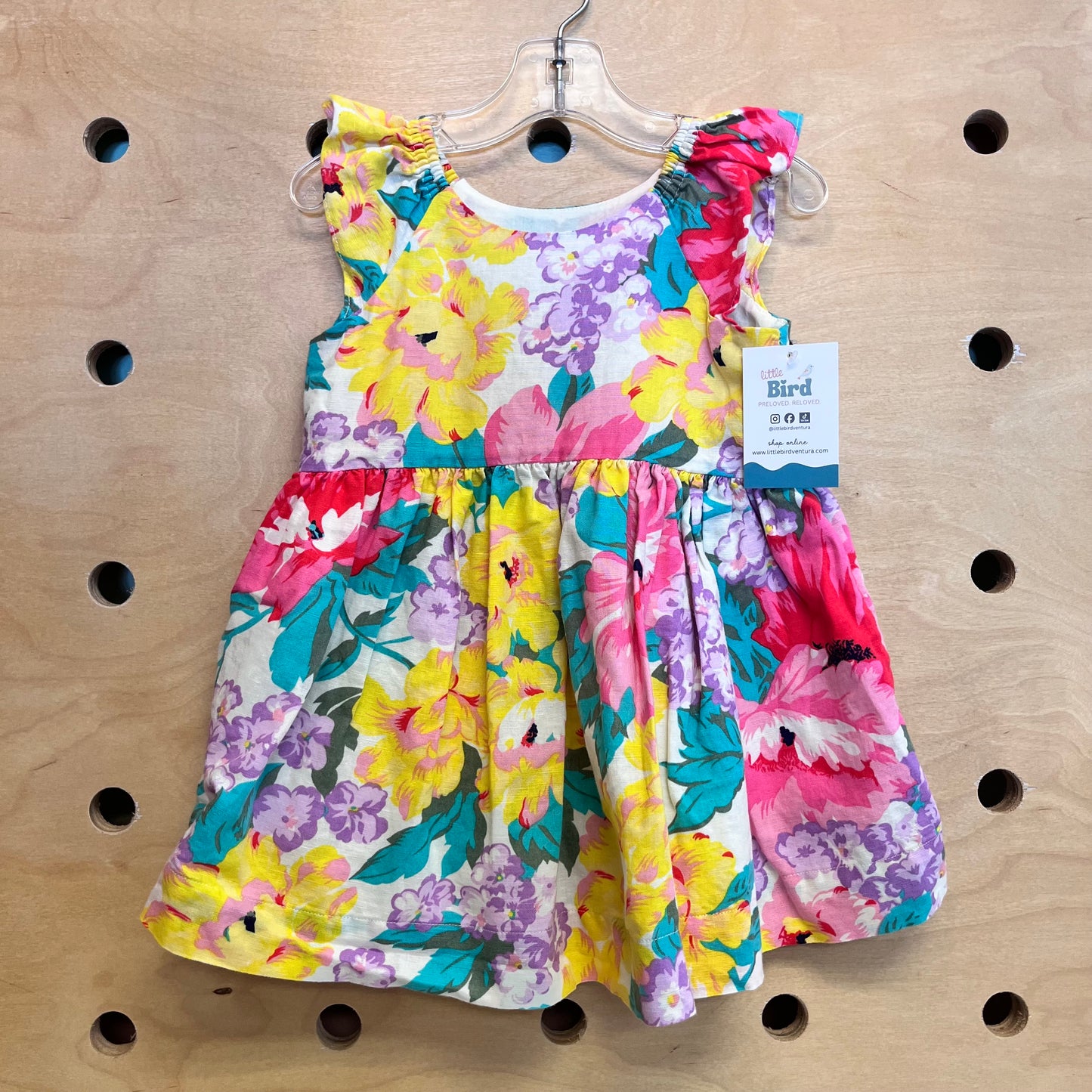 White/Colorful Floral Tank Dress