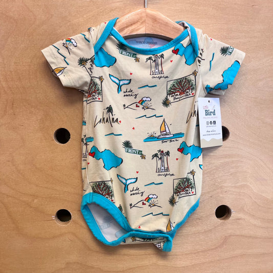 Yellow/Teal Lahaina Bamboo Bodysuit