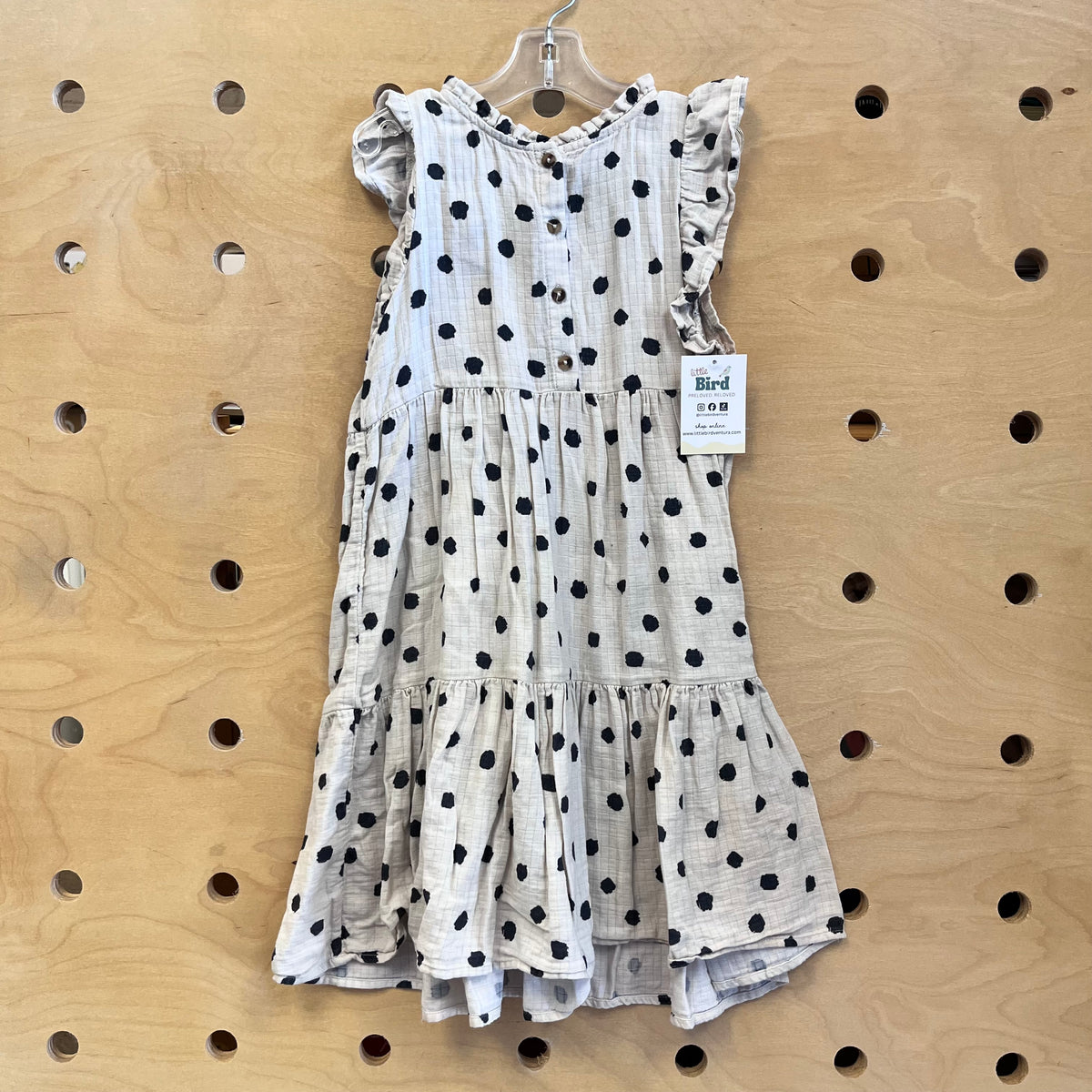 Cream/Black Polka Dot Gauze Dress