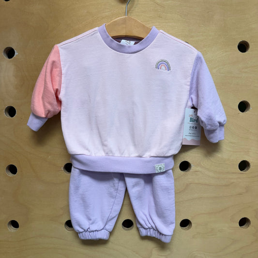 Pink/Purple Embroider Rainbow Outfit