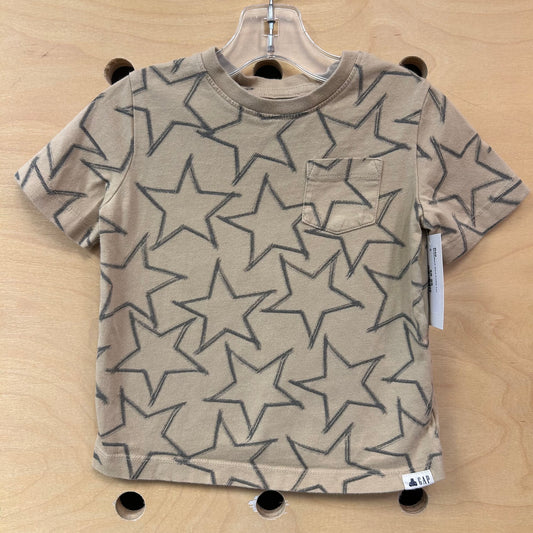 Beige/Black Stars Pocket Tee