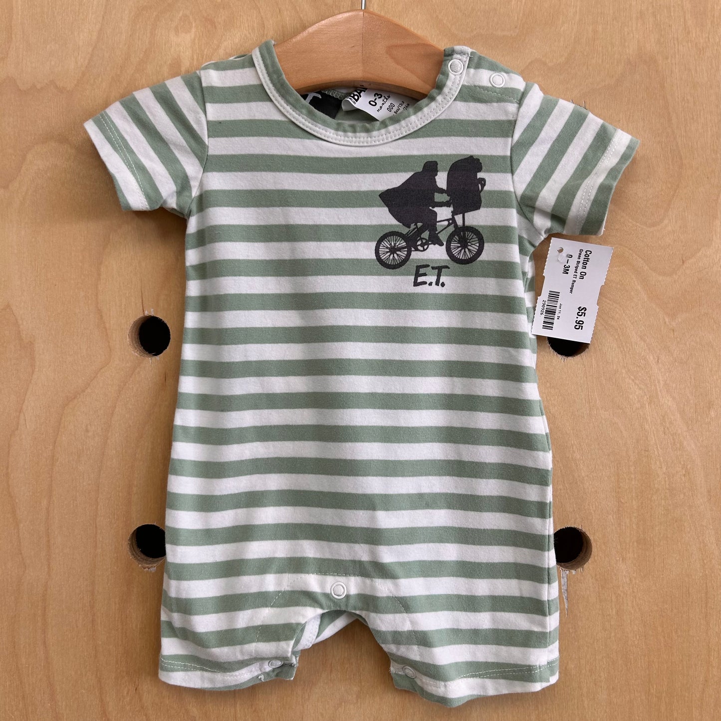 Green Striped ET Romper