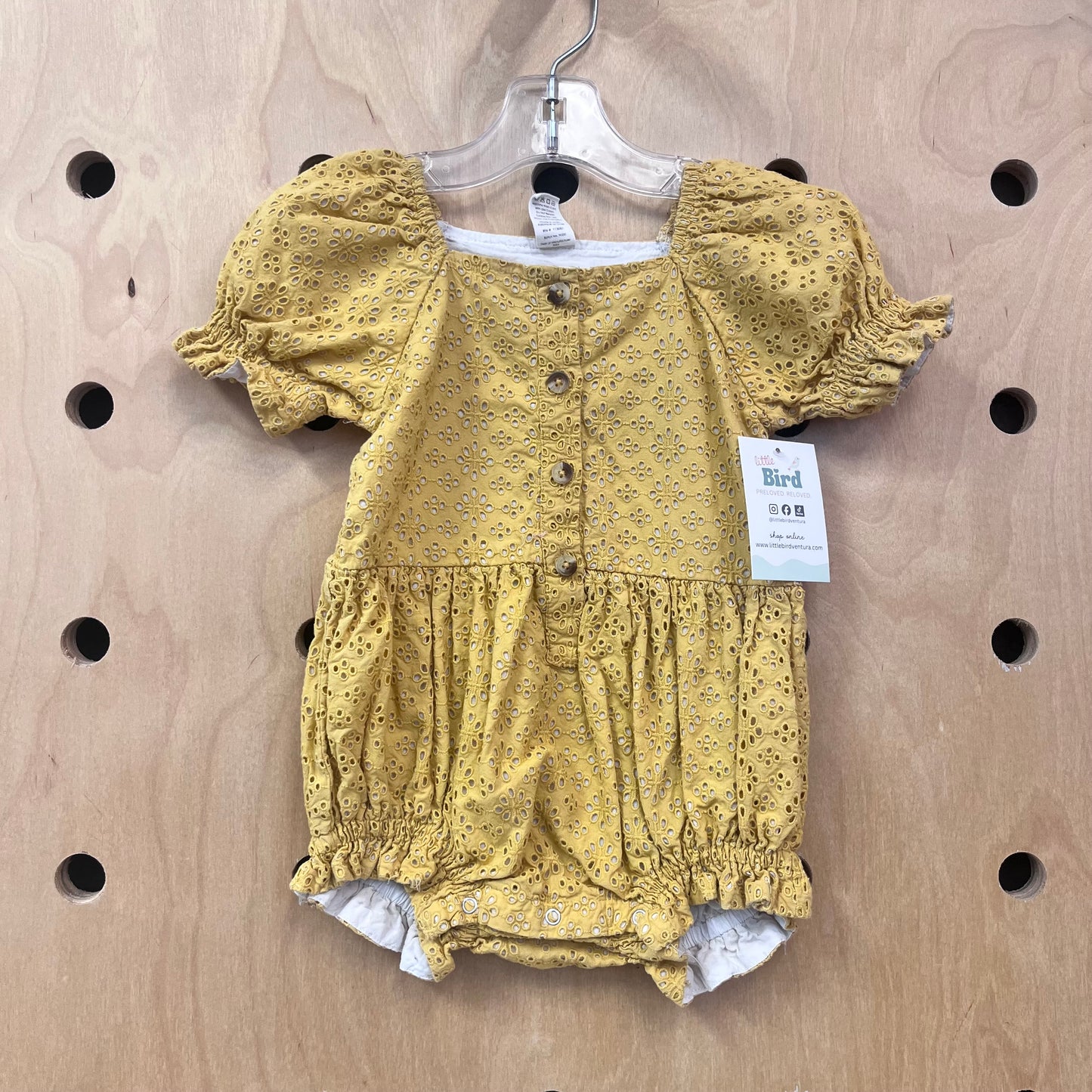 Organic Yellow Eyelet Romper