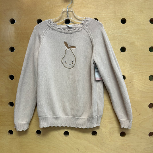 Pink Embroidered Happy Pear Sweater