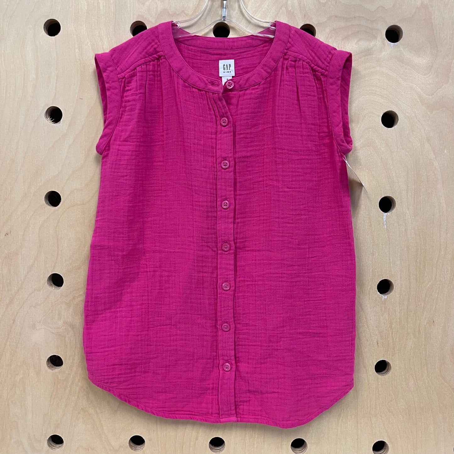 Pink Muslin Button Down Top