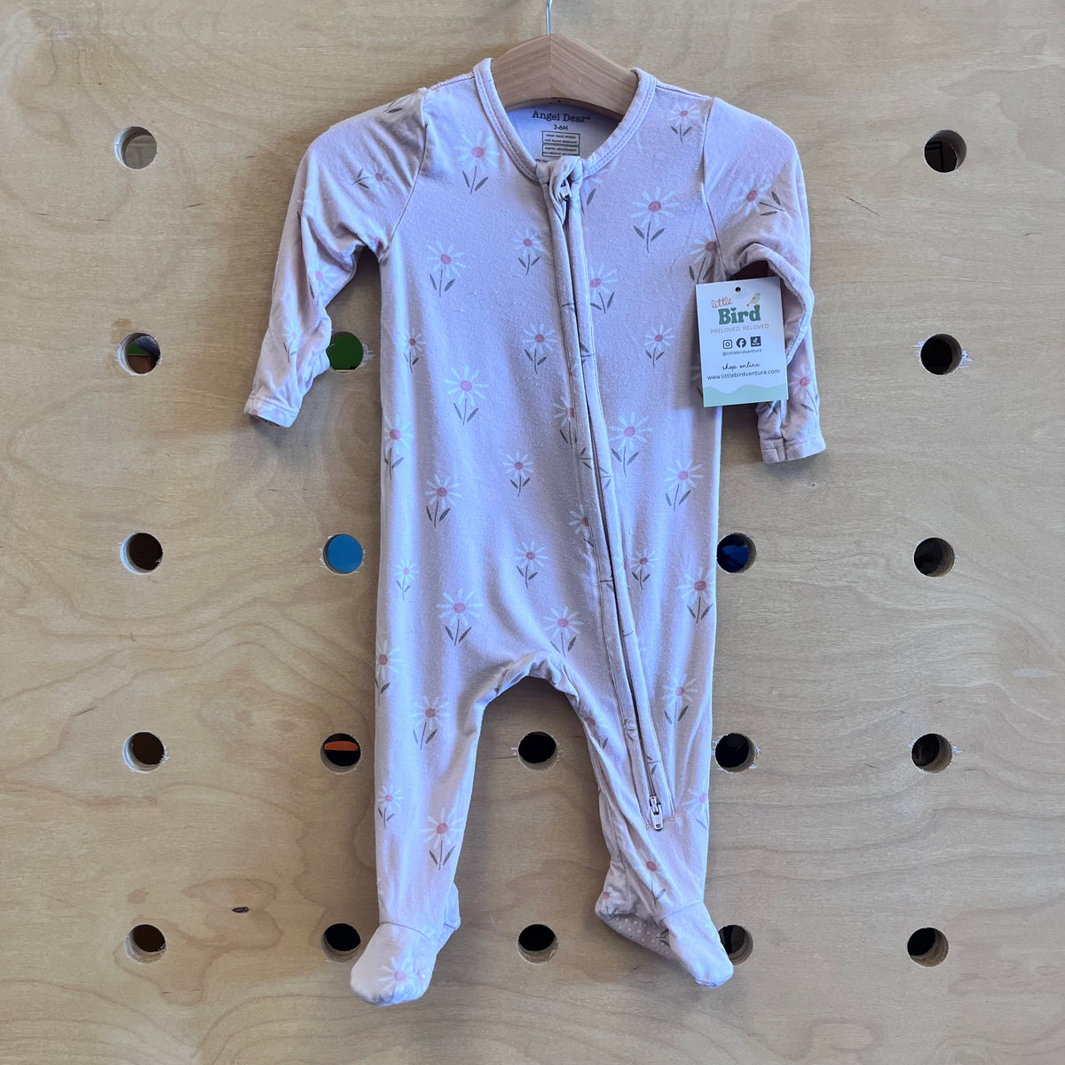 Pink Floral Bamboo Footies