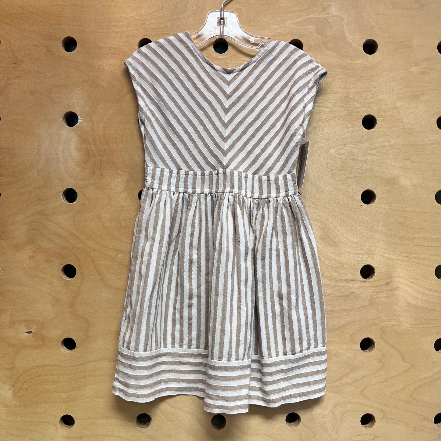 Brown/White Striped Dress
