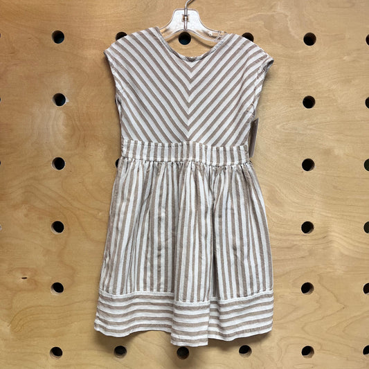 Brown/White Striped Dress
