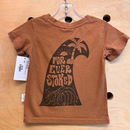 Brown 'Forever Stoked' Cotton Tee