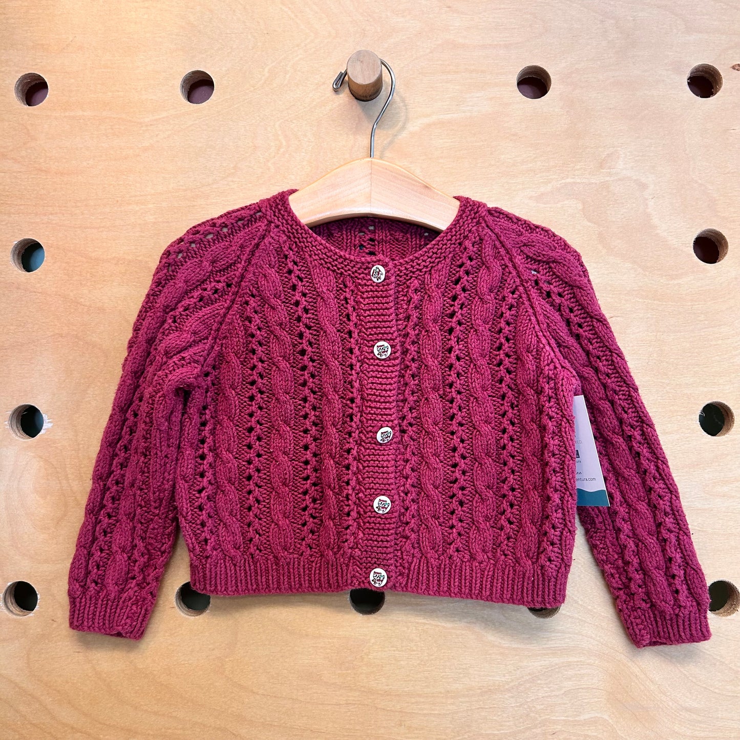 Plum Kitty Button Sweater