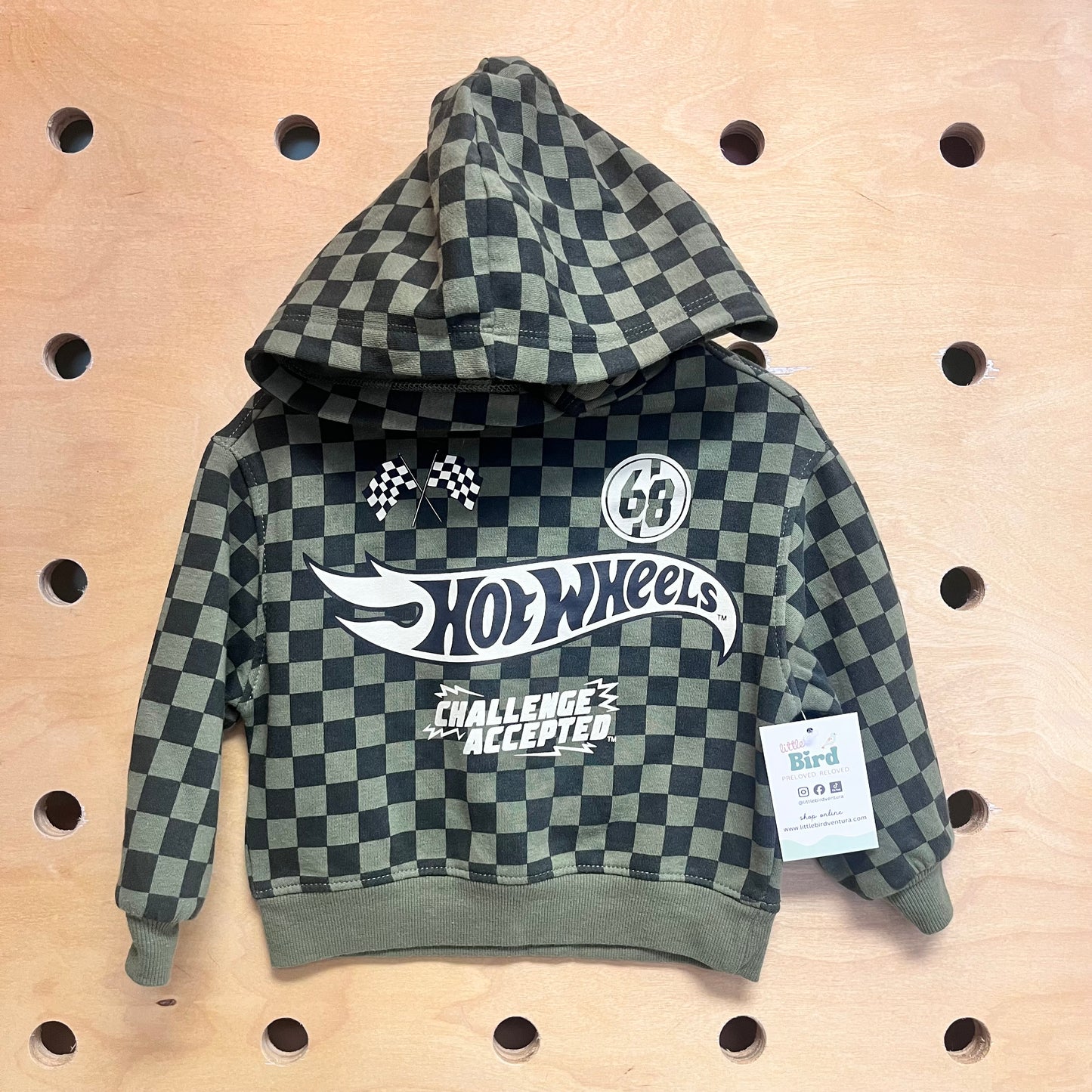 Green Checkered Hot Wheels Hoodie