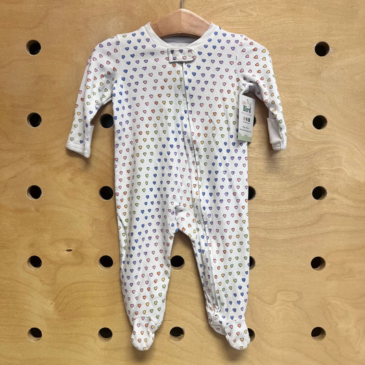 Multicolopr Hearts Pima Cotton Footies