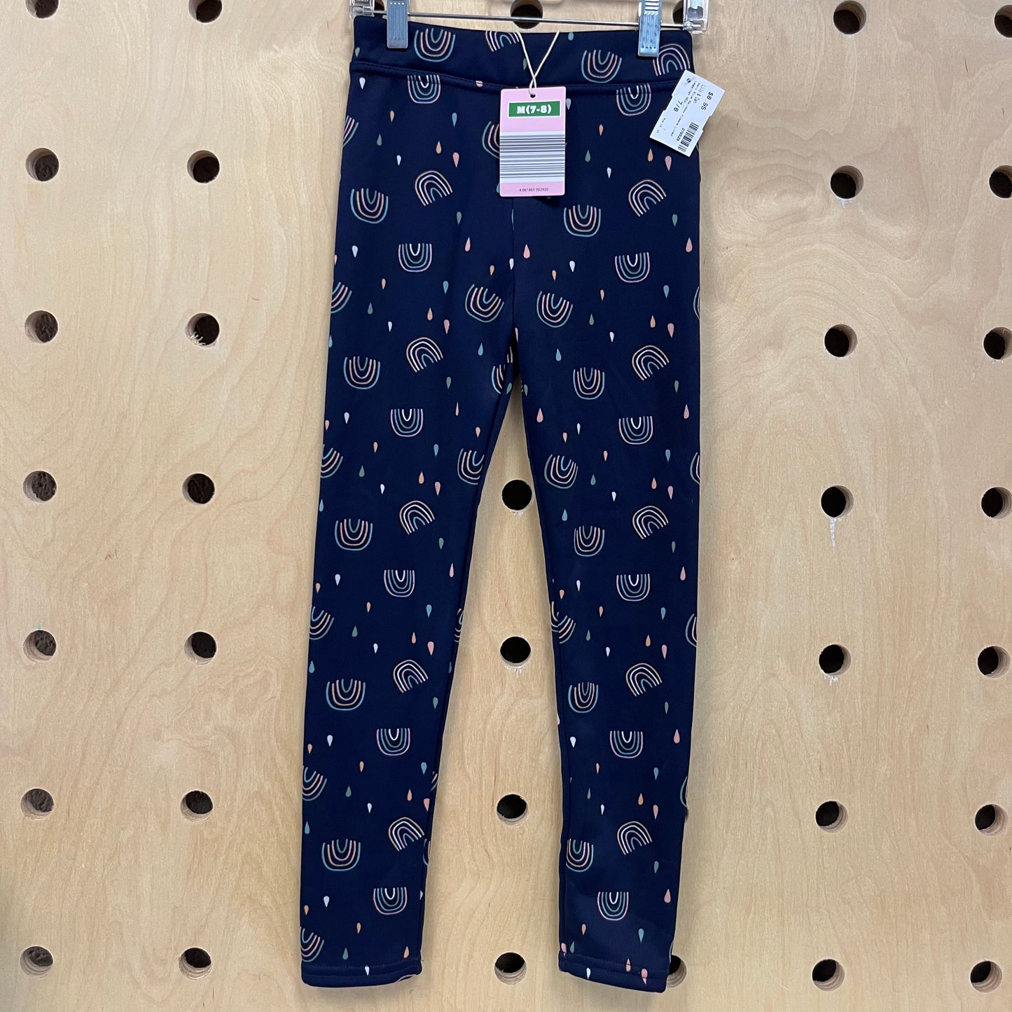 Navy Blue Rainbow Fleece Lined Leggings NEW!!!