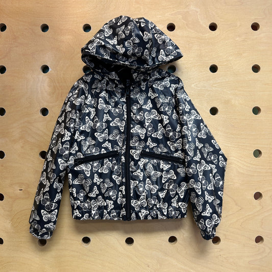 Black/Cream Butterflies Rain Jacket