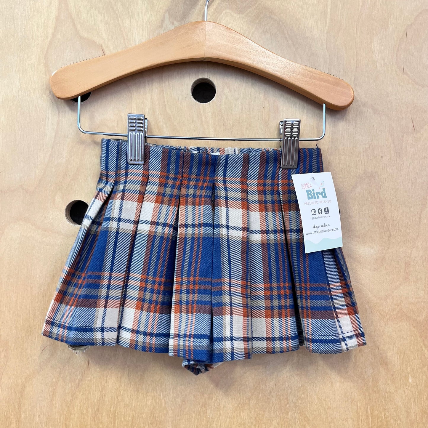 Blue & Brown Plaid Soft Shorts