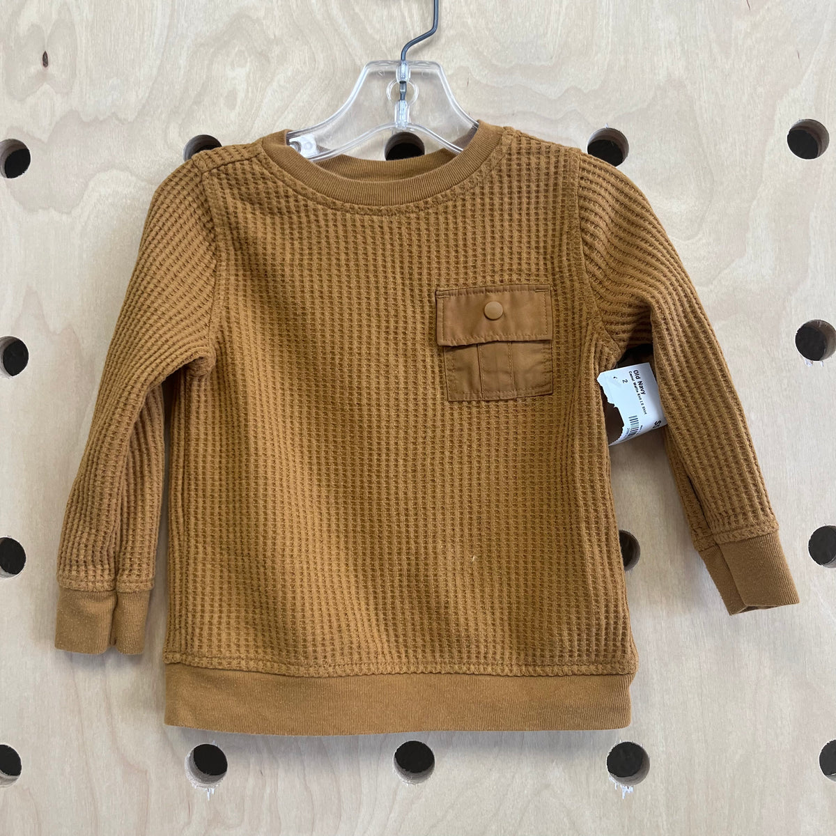 Camel Waffle Knit LS Shirt