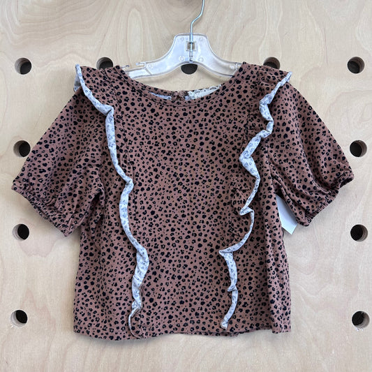 Brown Animal Print Top