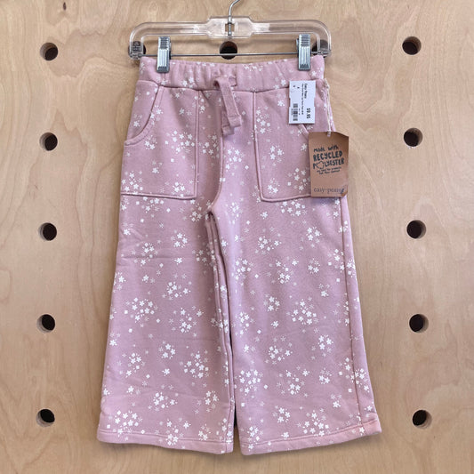 Pink Floral Wide Leg Fleece Pants NEW!