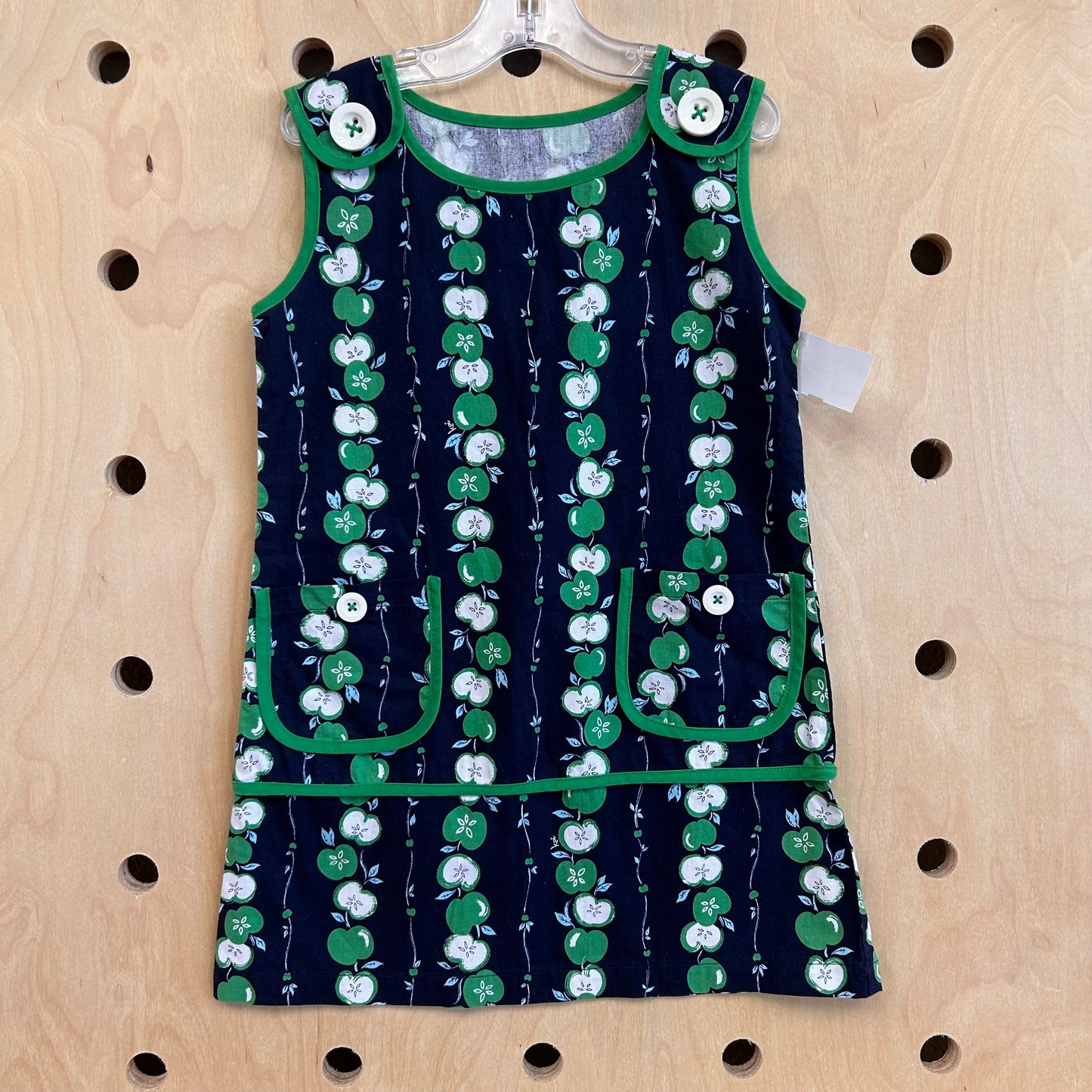 Navy + Green Apples Dress