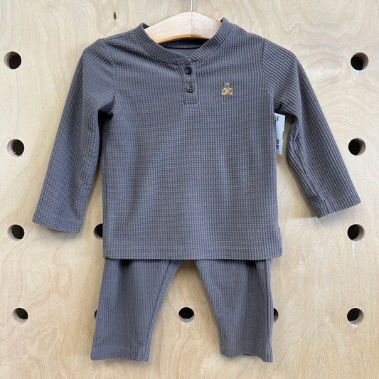Grey Waffle Knit Pajamas