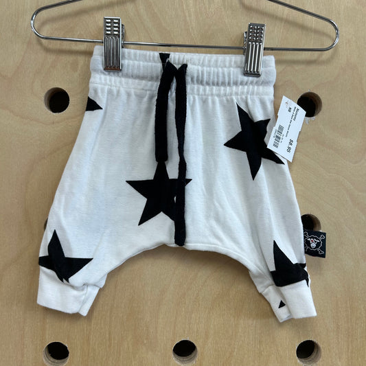 White & Black Star Harem Shorts