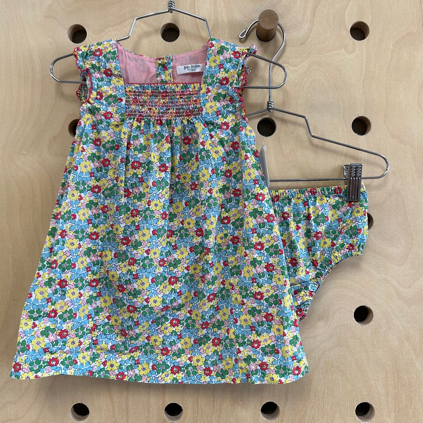 White Floral Smocked Dress