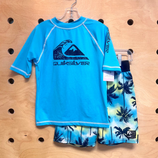 2pc. Blue Palm Tree Swim Set