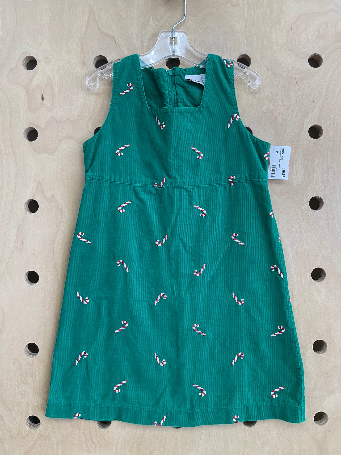 Green Cordorouy Candy Cane Dress