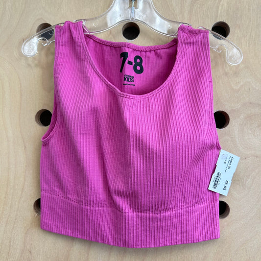 Pink Ribbed Crop Tank